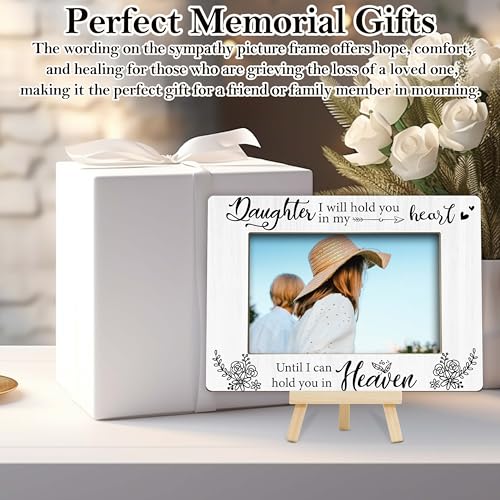 Memorial Gifts Loss of Daughter, Sympathy Picture Frame, Remembrance Gifts Wooden Photo Frame with Easel, 4x6 Bereavement Picture Frame for Tabletop Display - G08 - style: Loss of Daughter