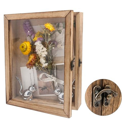 Small Shadow Box Frame 8x10 with Real Glass,Carbonized - color: Wood, size: 8*10