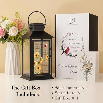 Solar Memorial Lantern Outdoor Waterproof, Sympathy Gifts for Loss of Loved One Mother Father, Remembrance Condolences Grief Gift for Loss, in Memory of Loved One Gifts - style: Those We Love Don't Go Away/Black