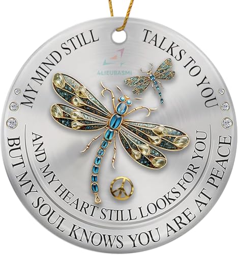 Only Sold by 4LIEUBASMI Dragonfly Memorial Ceramic Ornament Gift – Remembrance Bereavement Keepsake for Loss of Loved One
