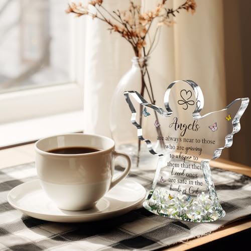 Jetec Sympathy Bereavement Gift in Memory of Loved One,Cute Angel | Acrylic cardinal,angel figurines,memorial Condolence Remembrance gift,for Loss of Loved One,Remember Me Grieving Keepsake - style: Cute Angel