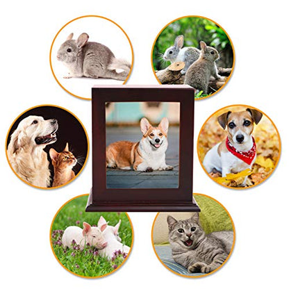 BRKURLEG Dog Urns for Ashes, Animal Wood Urn, Brown - color: Brown