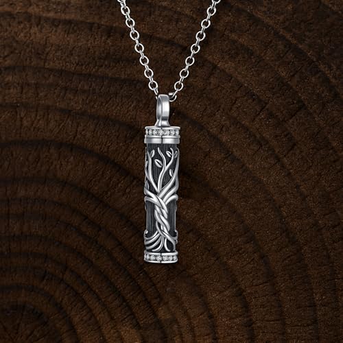Flower Cute Animal Sterling Silver Pendant Urn Ashes Necklace for Women BF0709 - color: C *Tree Life 3