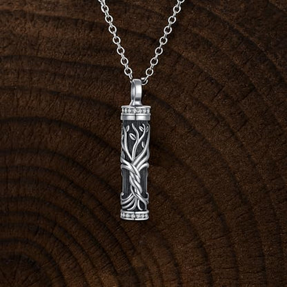 Flower Cute Animal Sterling Silver Pendant Urn Ashes Necklace for Women BF0709 - color: C *Tree Life 3