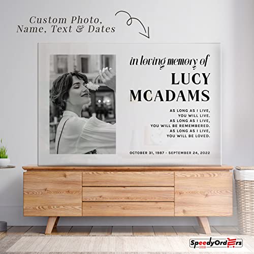 Personalized In Loving Memory Funeral Sign With Photo - Custom-Made Meaningful Sign To Commemorate A Loved One You Dearly Miss (Paper) - color: Sign 1