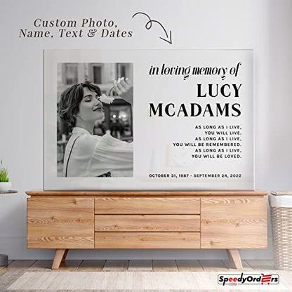 Personalized In Loving Memory Funeral Sign With Photo - Custom-Made Meaningful Sign To Commemorate A Loved One You Dearly Miss (Paper) - color: Sign 1