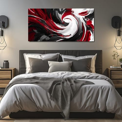 JuhaiArt Abstract Wall Art Red Wall Picture for Office - color: Red, size: 59"L x 29"W