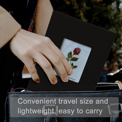 Photo Albums 4x6 Pictures, Polaroid Photos Album Book, Photo Book Small Linen Cover Photo Album, 50 Page Holds 100 Pictures, Photobook for Valentines Day, Anniversary, Vacations, Wedding Baby Black - color: Black