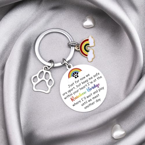 Dog Memorial Gifts for Loss of Dog Rainbow Bridge Keychain Pet Loss Gift | Dog Passing Away Gifts Pet Remembrance Gift In Memory of Dog Pets Loss Sympathy Gift Pet Memorial Keychain