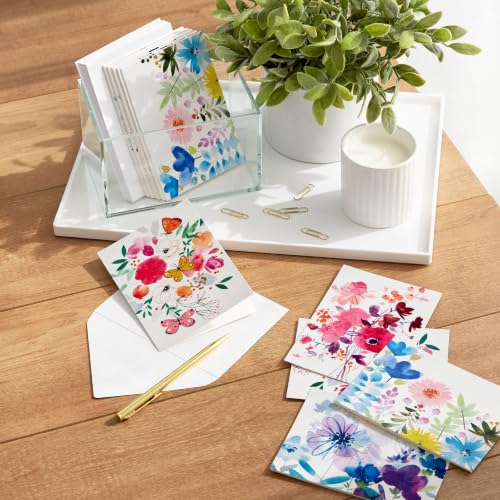 Hallmark Blank Cards with Envelopes, Assorted 48-Pack (Painted Flowers) | Painted Floral Artwork in Four Styles, Coordinating Envelopes, Premium Paper Stock, 3.8 x 5.2 in - style: Blank Cards