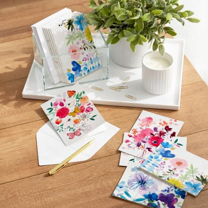 Hallmark Blank Cards with Envelopes, Assorted 48-Pack (Painted Flowers) | Painted Floral Artwork in Four Styles, Coordinating Envelopes, Premium Paper Stock, 3.8 x 5.2 in - style: Blank Cards