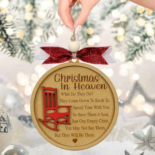 Christmas in Heaven with Chair Ornaments, Memorial Christmas Ornaments, Christmas Memorial Keepsake, for Grandma Grandpa Mom Dad. - style: Christmas in Heaven