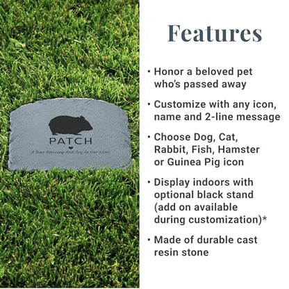 Let's Make Memories Personalized Memorial Garden Stone - Pet Silhouette - in Loving Memory - Rabbit - color: Rabbit - Silhouette