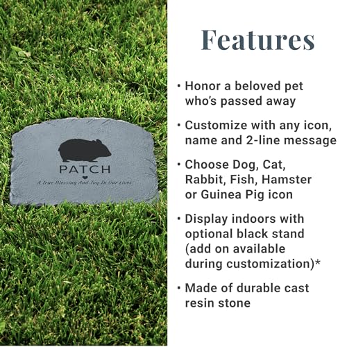 Let's Make Memories Personalized Memorial Garden Stone - Pet Silhouette - in Loving Memory - Fish - color: Fish - Silhouette