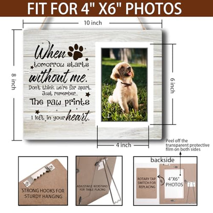 Pet Memory Picture Frame - Dog & Cat Memorial Photo Frame 4x6, Dog Picture Frames for Loved Ones Lost