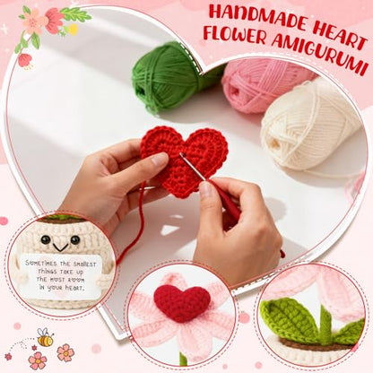 Inspirational Gifts for Women Men - Smallest Things Take Up the Most Room Crochet Flower Ornament - Sentimental Christmas Birthday Thinking of You Present for Her Him Best Friends - color: Thinking of You