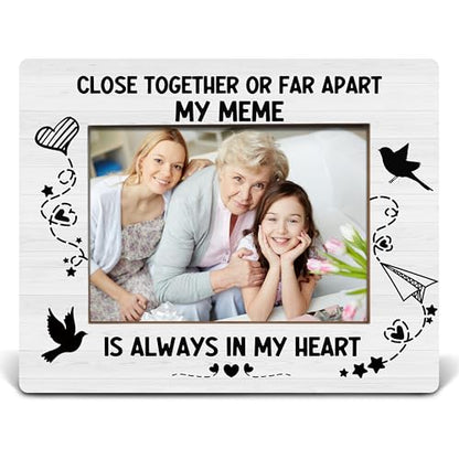 Meme Grandma Memorial Gifts Picture Frames 5x7, Sympathy Bereavement Gifts for Loss of Grandmother, My Meme Is Always in My Heart Grandmother Memory Picture Photo Frame - color: Jn 4