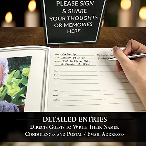 Funeral Guest Book | Memorial Guest Book | Guest Book for Funeral Hardcover | Guestbook for Sign in, Celebration of Life Memorial Service | Funeral Guest Sign Book with Memory Table Card Sign Included - style: Forest
