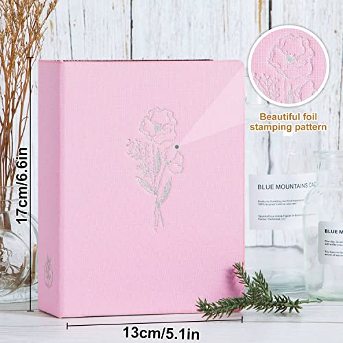 Lanpn Photo Album 4x6 50 Pictures 2 Packs, Small Mini Capacity Linen Photo Book Sets, Each Pack Holds 100 Top Loader Vertical Only Picture for Kids Boy Girls Pink - color: Pink, size: 50 Pockets/2PK