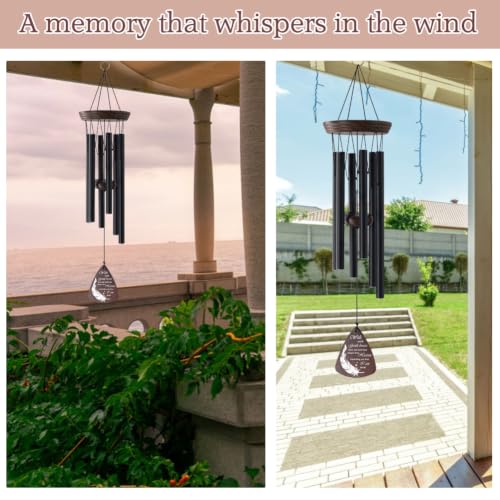 Memorial Wind Chimes for Outside, Sympathy Gift for Loss of Loved One - size: With Each