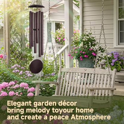 45" Large Wind Chimes for Outside, 6 Thick and Bold Aluminum Tubes (Bronze) - color: Bronze