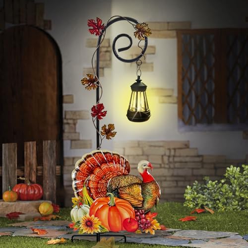 Thanksgiving Turkey Decorations Outdoor,Solar Fall Decorations Garden Stake - color: Turkey