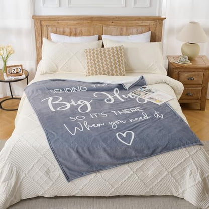 Grey Inspirational Healing Throw Blanket – Soft Flannel Fleece 50″×60″ – Get Well Soon Gifts for Women & Men – Sympathy, Thinking of You & Birthday Gift Blanket – All-Season Comfort and Warmth - color: Get Well-grey2