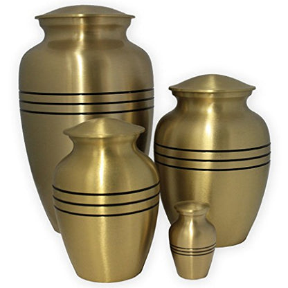 Dignity Gold Large Cremation Urn | Unique Brushed Gold Finish | Large - color: Gold, size: Large