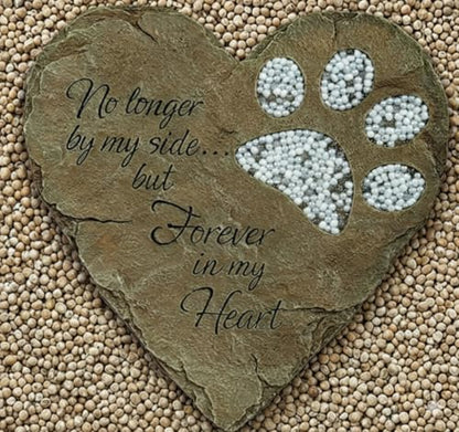 Carson Heart-Shaped Pet Memorial Garden Stone – Forever in My Heart - color: White