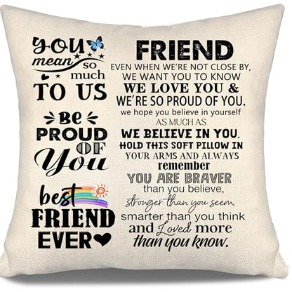 Even When We're Not Close by Throw Pillow Cover Friendship Present for Women Girls Birthday Gift Graduation Gift Inspirational Gift (Friend-we Female) - color: Friend-we Female