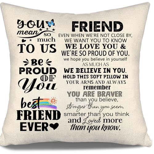 Even When We're Not Close by Throw Pillow Cover Friendship Present for Women Girls Birthday Gift Graduation Gift Inspirational Gift (Friend-we Female) - color: Friend-we Female