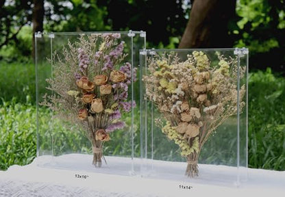 13x16 Acrylic Shadow Box, Assemble Display Case, DIY Tabletop/Wall Mount Display Frame, All Clear Memory Box for Dried Flowers/Kids Room/Birthday/Wedding/Party(13x16x3”, Assemble Frame) - size: 13x16", Assembly Frame