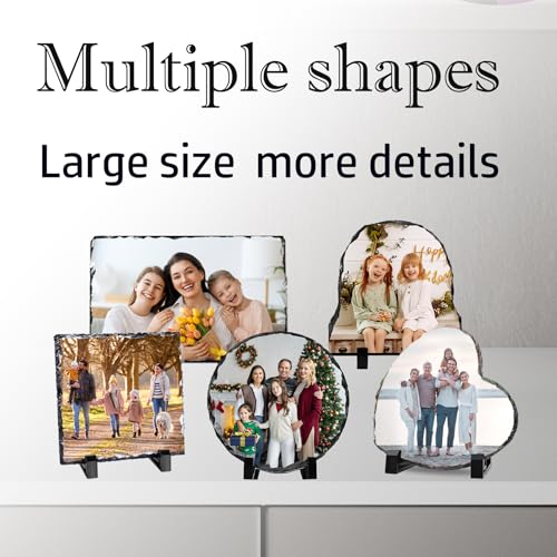 LOUISMIAA Personalized Picture Frame Custom Photo Stone Rock Slate Plaque Frames,Customized Gifts for Mothers Fathers Day Valentine's Day Wedding Birthday Christmas,Rectangular 7.8x5.9 inch - color: Rectangular-7.8*5.9 inch