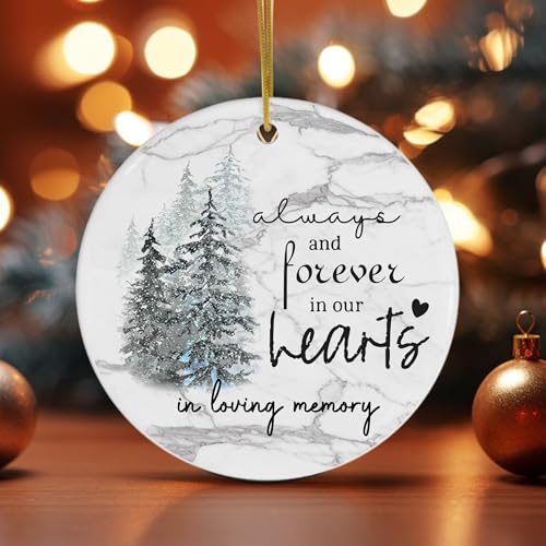 Memorial Ornaments for Loss of Loved One - Forever in Our Heart in Memory of Loved One Gifts - Memorial Ornament for Christmas Tree - Bereavement Gift Ideas - Sympathy Gift (A9) - color: A9