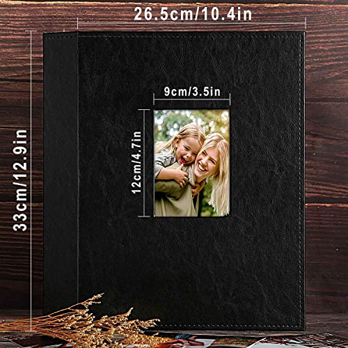 Ywlake Photo Album 4x6 400 Pockets, Leather Photo Albums Holds 400 Vertical Pictures Only Black - color: Black, size: 400 Pockets