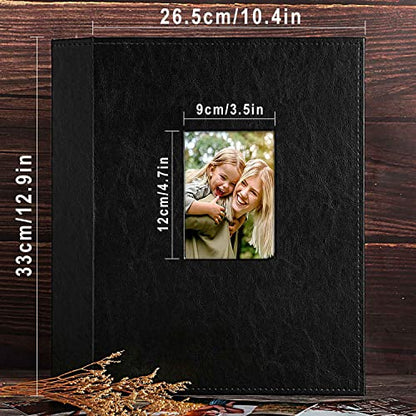 Ywlake Photo Album 4x6 400 Pockets, Leather Photo Albums Holds 400 Vertical Pictures Only Black - color: Black, size: 400 Pockets