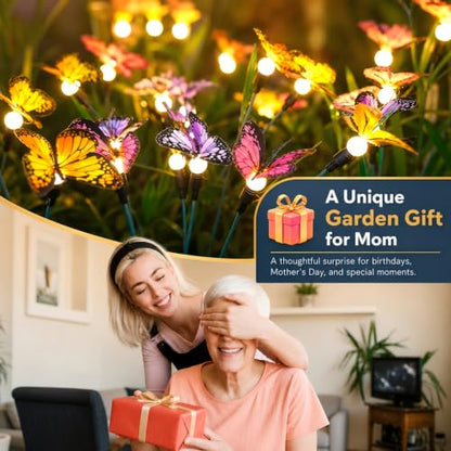 Solar Garden Lights 2 Pack, Upgraded Swaying Butterfly Light,Outdoor Light, Decorative Lights Yard Patio Pathway Decoration, Larger Solar Panel & Better Sway Effect (2 Pack) - size: 2 Pack