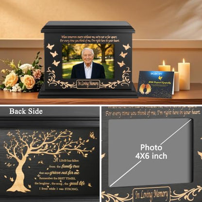 DGDCDV Cremation Urns for Human Ashes Male Female with Photo Frame