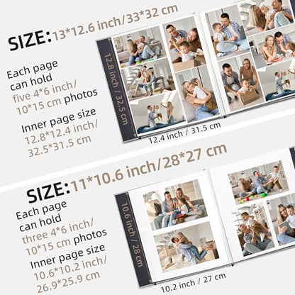 Vienrose Self Adhesive Photo Album, 60 Pages, 11 x 10.6 in, Grassgreen | Scrapbook Album, 30 Sheets, 3x5 4x6 5x7 8x10 Photos, Metallic Pen, DIY Memory Book, Wedding Album, Family Photos - color: Grassgreen, size: 11"x10.6"60 Pages
