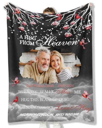 Personalized Memorial Blanket for Loss of Loved Dad Mom Husband Wife - color: Memorial Blanket 03