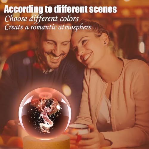3D Dragon Lamp, Crystal Ball Night Light Dragon Gifts for Women Men Kids | 60mm 16 Colors Table Lamp with Wooden Base and Remote Control, Birthday Gift for Women Men Kids - color: dragon