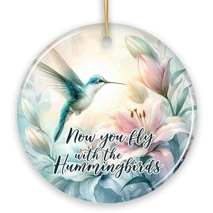Ethereal Fly with The Hummingbirds Ornament, Remembrance Gift - color: Ethereal Fly With the Hummingbirds Ornament, Remembrance Gift