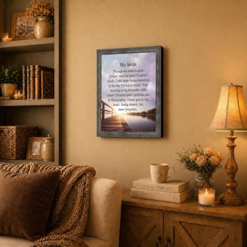 Memorial Gifts for Loss of Husband, Sympathy Gift, His Smile In Memory of Loved One, Picture Frames for Sympathy Gift Baskets, Bereavement Gifts for Loss of Father, Loss of Son Condolence Gift, 2182BW | Sympathy Gifts for Loss of Loved One, Memorial Gifts