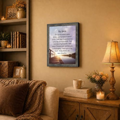 Memorial Gifts for Loss of Husband, Sympathy Gift, His Smile In Memory of Loved One, Picture Frames for Sympathy Gift Baskets, Bereavement Gifts for Loss of Father, Loss of Son Condolence Gift, 2182BW | Sympathy Gifts for Loss of Loved One, Memorial Gifts