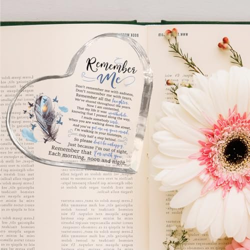 Sympathy Gift, Loss of Loved One Loss of Family Member Condolence Gifts | Condolence Gift for Loss of Loved One, Sentimental Gifts, Bereavement Gift Heart Shaped Acrylic Sign Memorial Remember Me - color: Memorial Sympathy