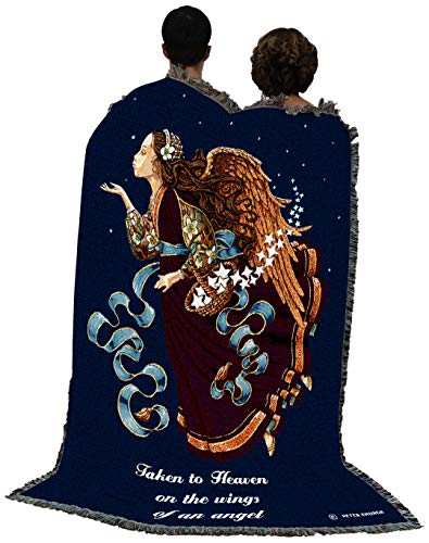Pure Country Weavers Taken to Heaven Blanket - Religious Sympathy Gift Tapestry Throw Woven from Cotton - Made in the USA (72x54) - color: Taken to Heaven, size: 72" x 54"