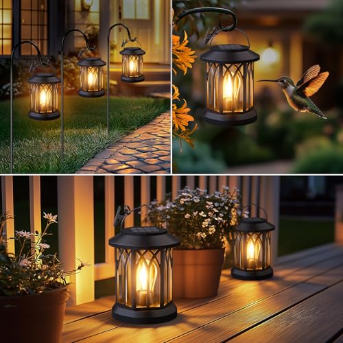 6-Pack Solar Lanterns Outdoor Waterproof: Hanging Lantern Decorative Accent - size: 6 Pack