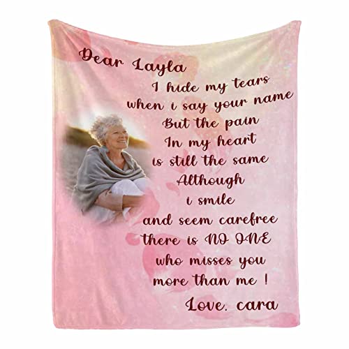 Custom Bereavement Gifts Blanket, Sympathy Gifts for Loss of Wife/Husband, Condolences Gift, Remembrance Gift, Memorial Gifts for Loss of Loved One, Best Gifts for Bereavement - color: Multi Q41, size: 30 x 40 Inches