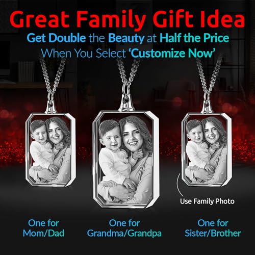 ArtPix Custom Photo Necklace - Personalized Picture Pendant, Birthday Gift - style: Small Premium