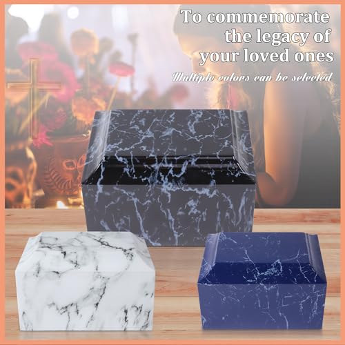 Rsobl Black Marble Cremation Urn Vault for Human Ashes, Adult Sized for Ground Burial, Home Memorial and Funeral Use - size: Black
